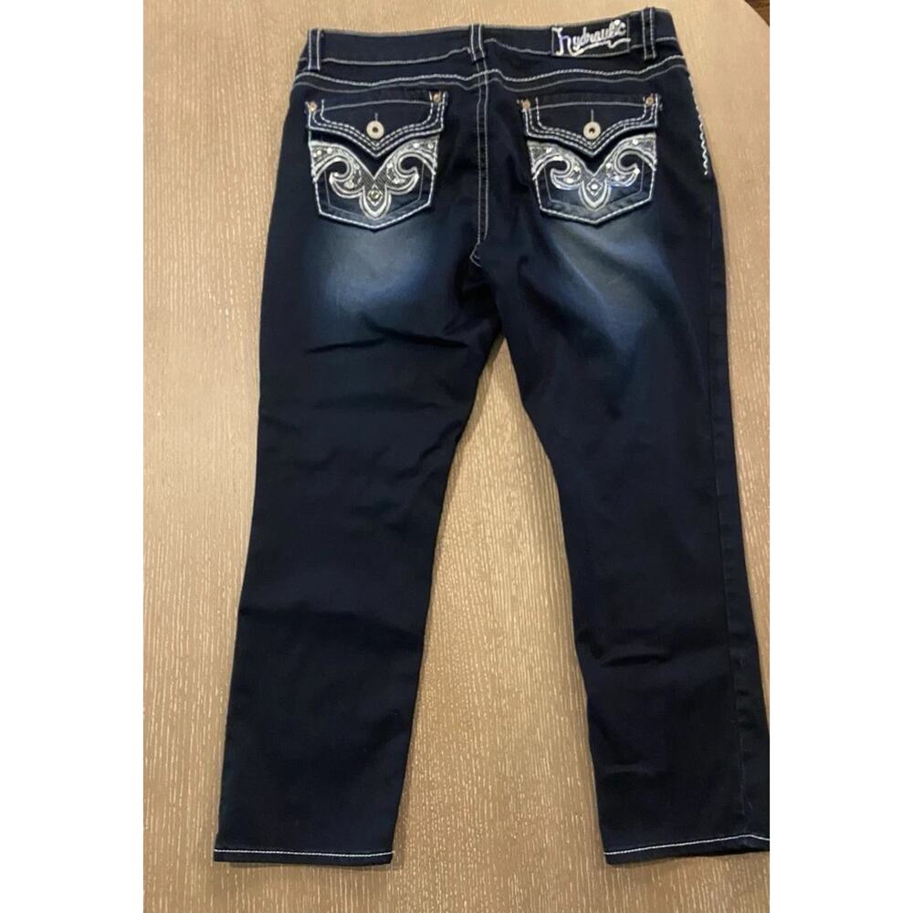 Hydraulic womens jeans 17/18 Stetch Str Bedazzled Denim Y2K 34x26